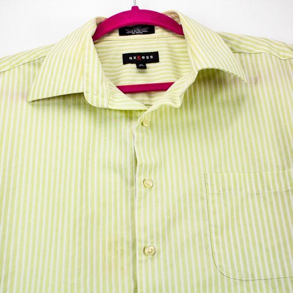 Striped Long Sleeve Button-Up Men's 17 36/37 No-Iron Buisness Casual | Axcess - Picture 4 of 11